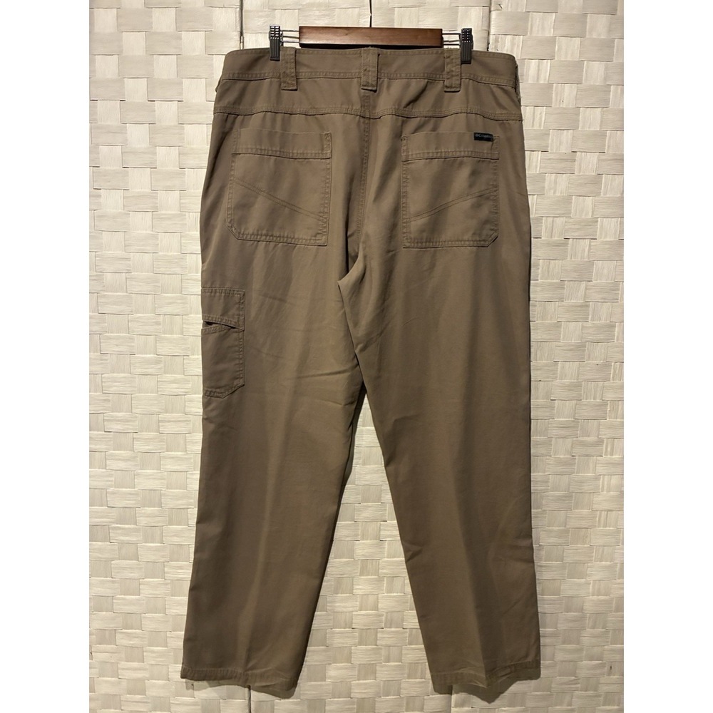 Columbia Mens 40x32 Regular Fit Utility Pants Tan AM8695 Cotton